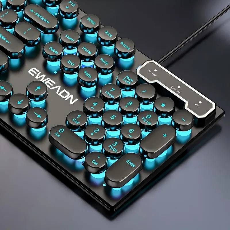 Gaming Keyboard No Rgb - Retro Punk Mechanical Feel Keyboard Mouse