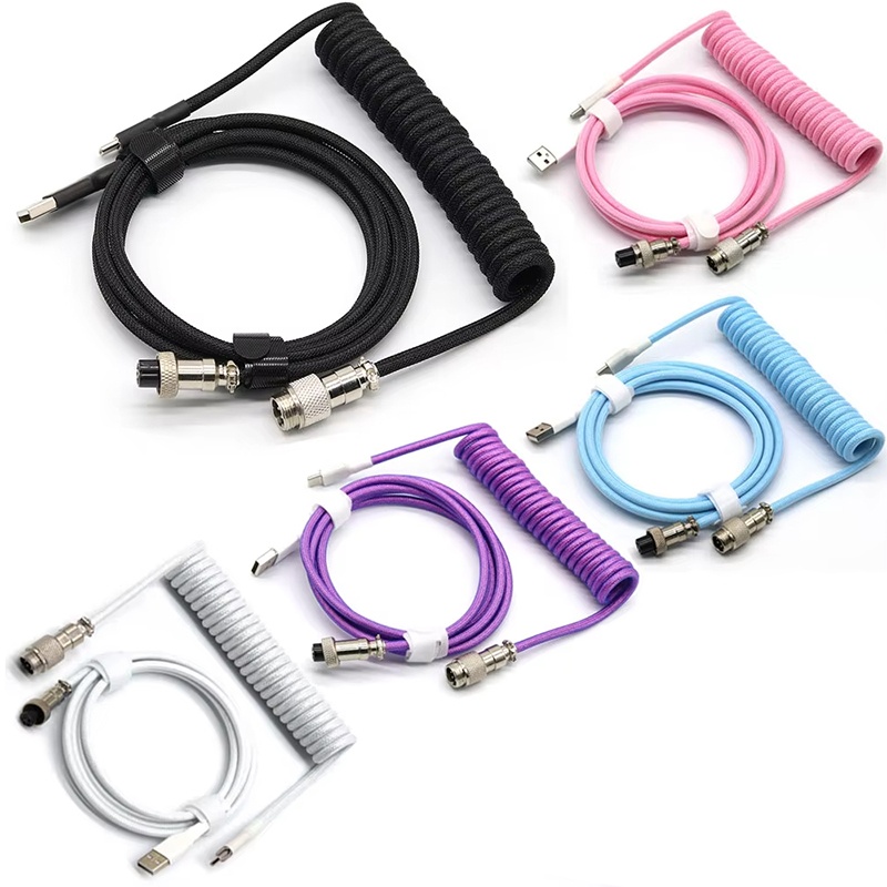 Gaming Keyboard Types - Mechanical Keyboard Coiled Cable Aviator Cable