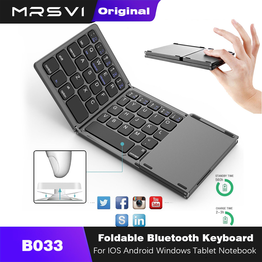 Gaming Keyboard Budget - MRSVI Foldable Bluetooth Keyboard With Touchpad