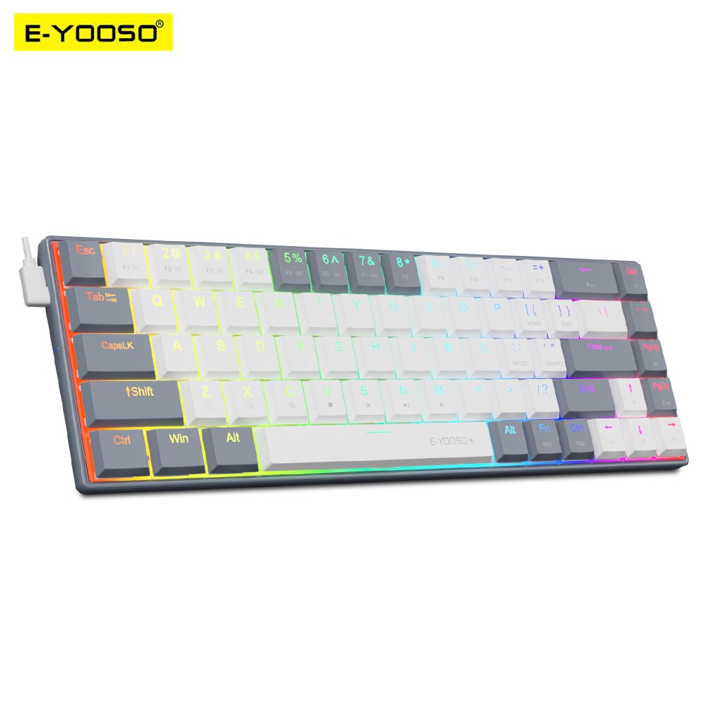 E-YOOSO A68 RGB Mini Slim USB  - đánh giá và giá Gaming Keyboard Budget