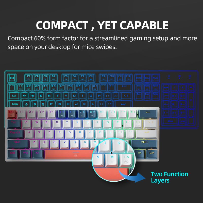 K500-B61 Machenike Mini Mechan - đánh giá và giá Gaming Keyboard Hot Swappable