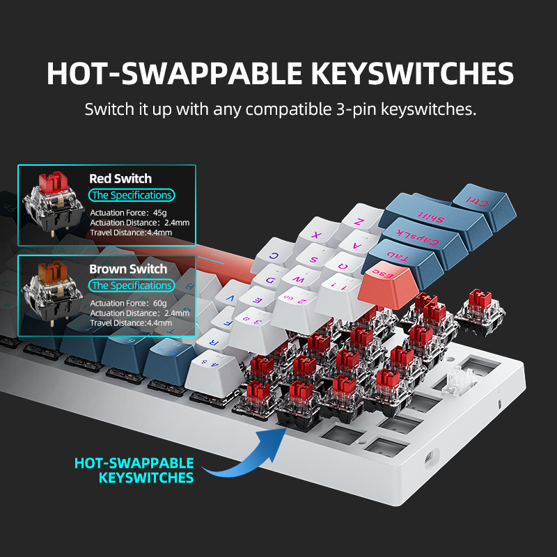K500-B61 Machenike Mini Mechan - đánh giá và giá Gaming Keyboard Hot Swappable