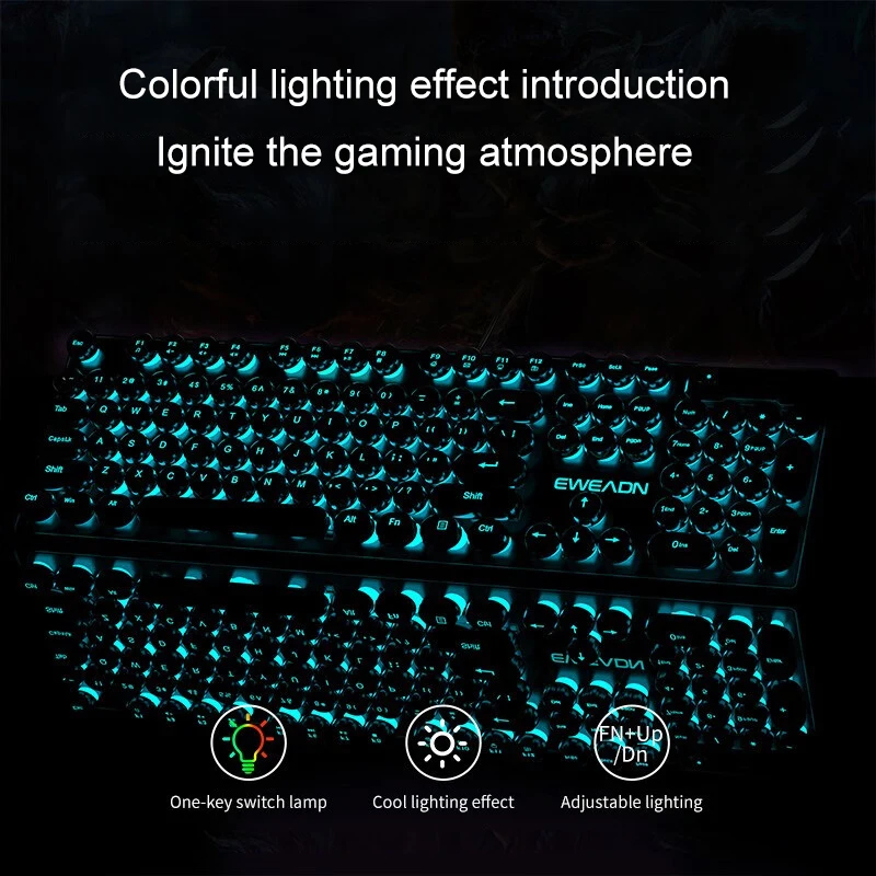 Retro Punk Mechanical Feel Key - đánh giá và giá Gaming Keyboard No Rgb