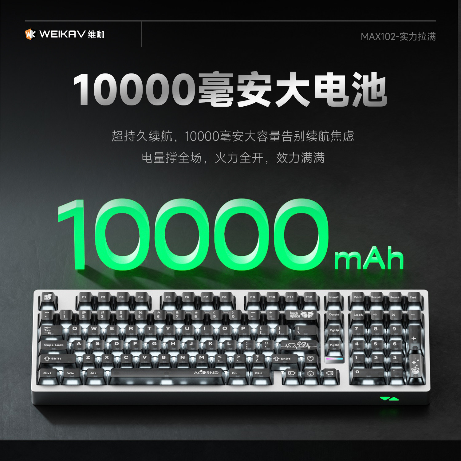 Weika Max102 Aluminum Case Wir - đánh giá và giá Gaming Keyboard Mechanical Wireless