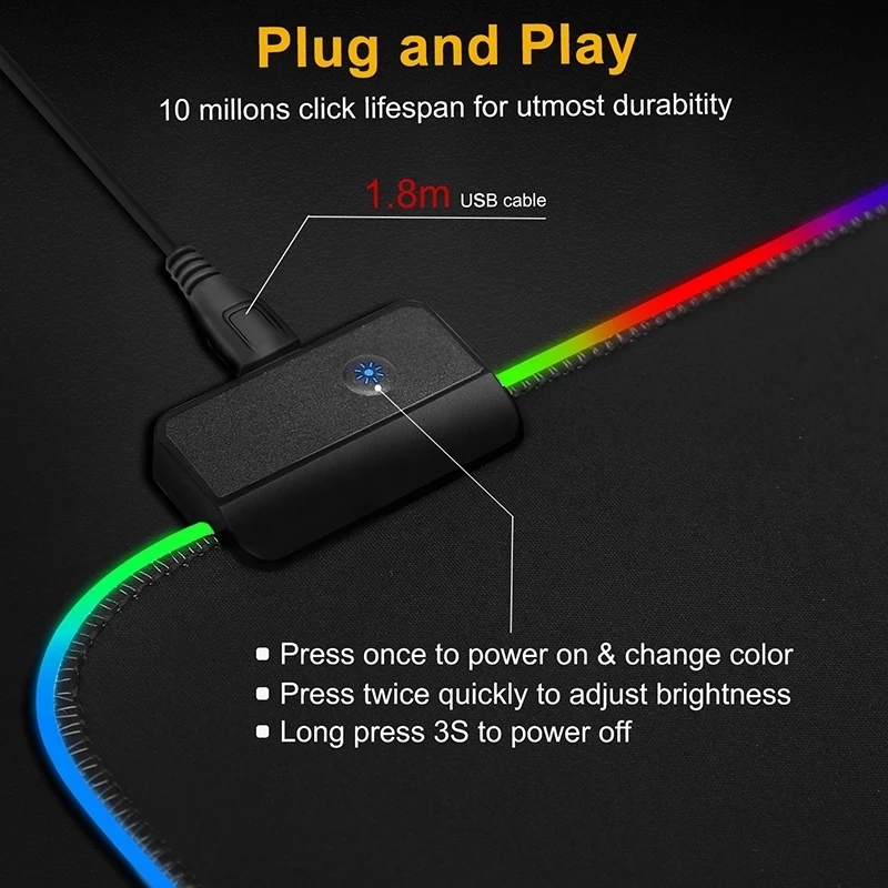 LED Light Mousepad RGB Keyboar - đánh giá và giá Gaming Keyboard No Rgb