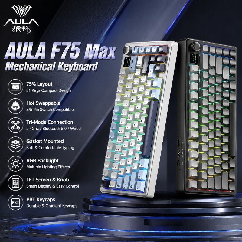 AULA F75 Max Mechanical Keyboa - đánh giá và giá Gasket Mount Kit