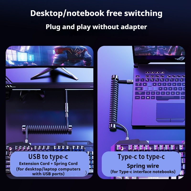 Eary 1.2m Coiled Keyboard Cabl - đánh giá và giá Gaming Keyboard Types