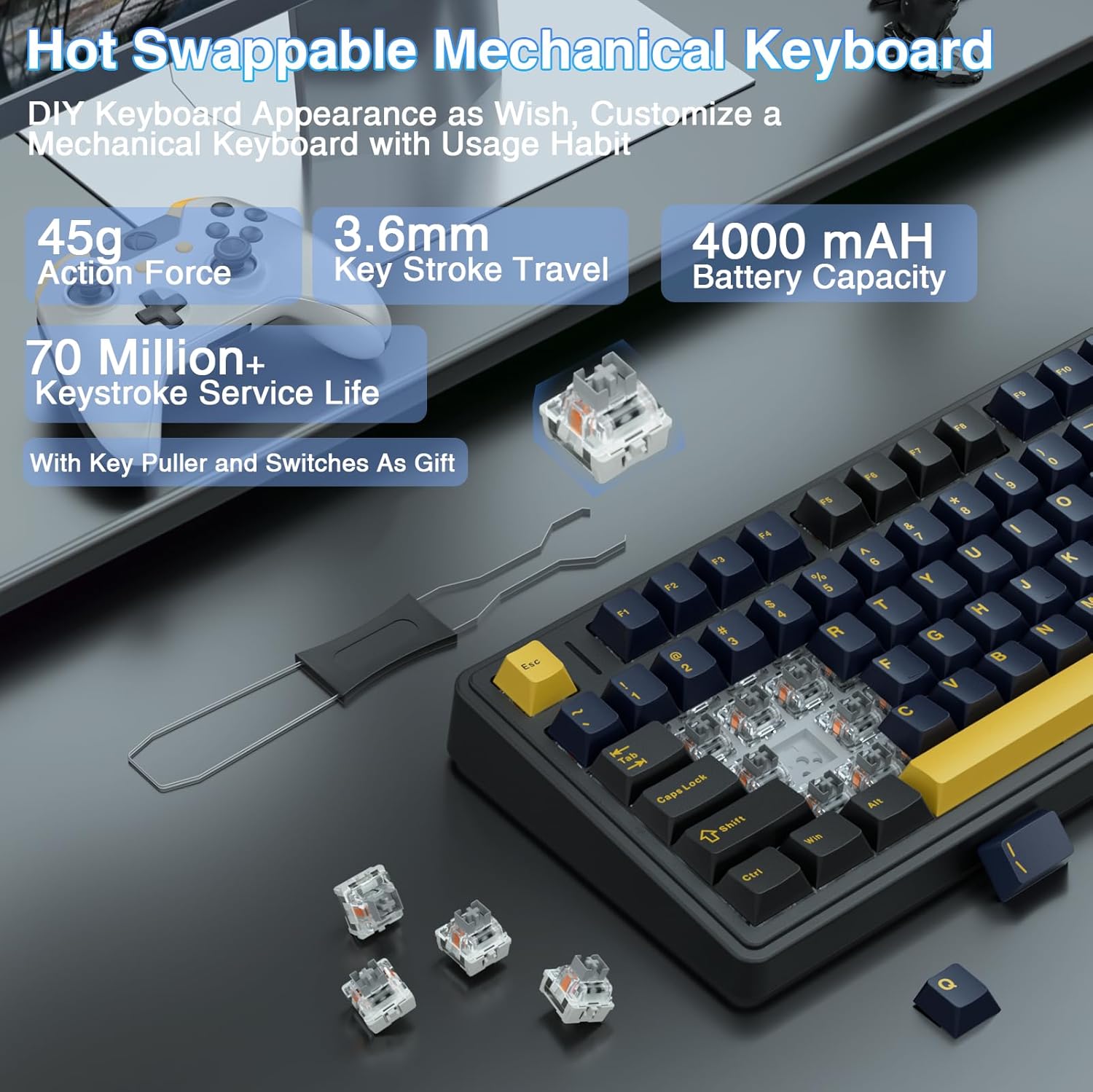 Aula F75 Mechanical Keyboard,  - đánh giá và giá Gaming Keyboard Number Pad