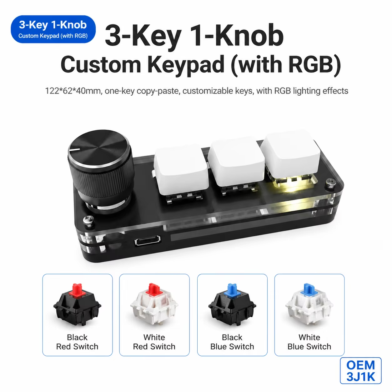 Programmable 3 Keys With Knob  - đánh giá và giá Gaming Keyboard Number Pad
